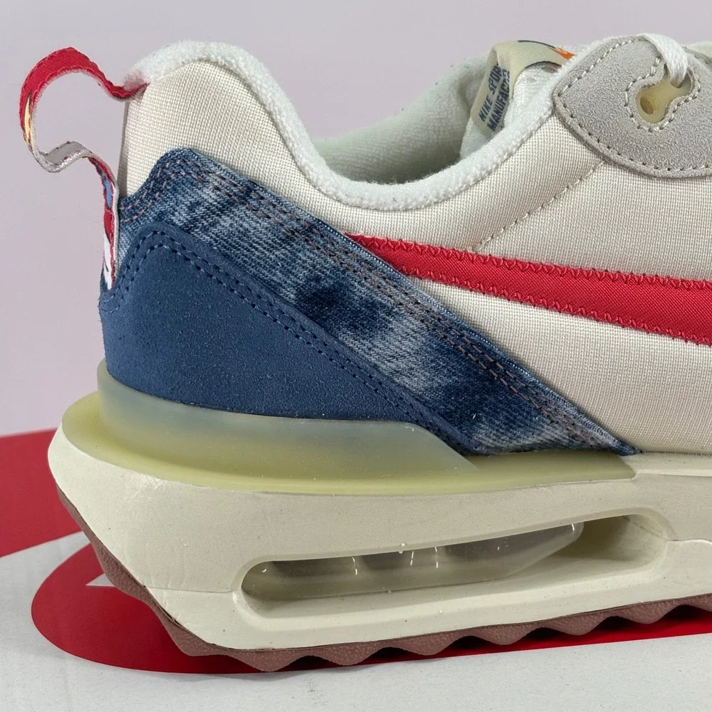 Nike Air Max Dawn Men 10.5 Coconut Milk Track Red DV1487-162 Retro Sneaker